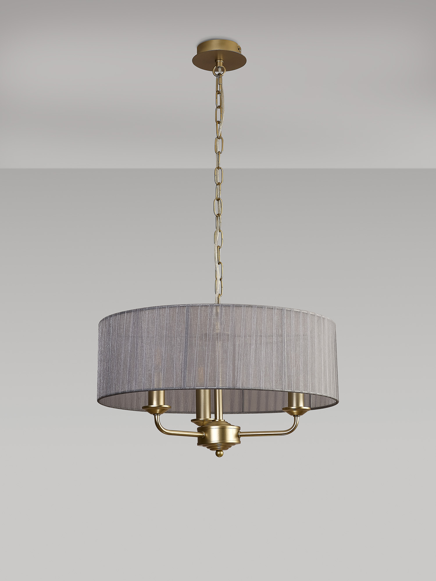 Banyan 45cm 3 Light Pendant Champagne Gold, Grey DK0965  Deco Banyan